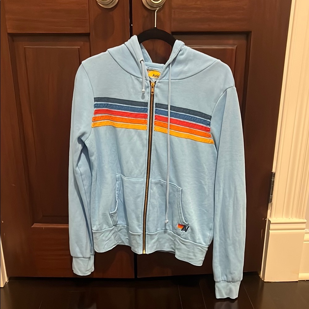 Aviator Nation Blue Hoodie with Stripes